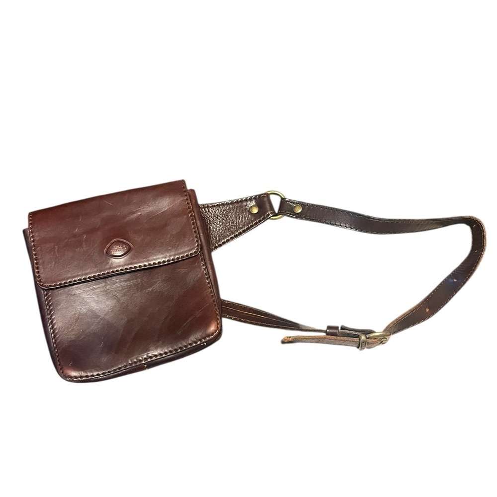 Vintage The Trend Brown Leather Crossbody/Fanny Bag Unisex